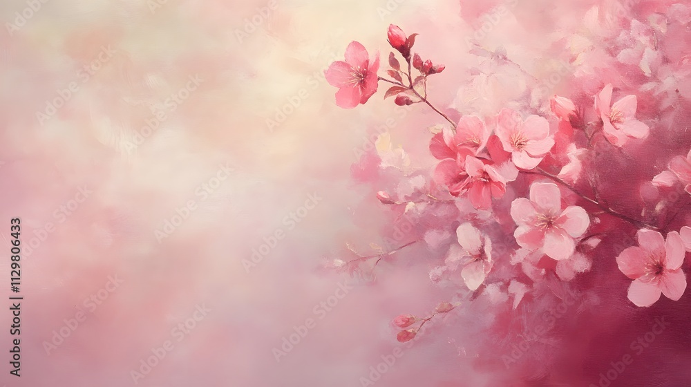 A field of pink flowers with a soft pink background. The flowers are in full bloom and the sunlight is shining on them, creating a warm and peaceful atmosphere A field of pink flowers with a soft pink background. The flowers are in full bloom and the sunlight is shining on them, creating a warm and peaceful atmosphere
