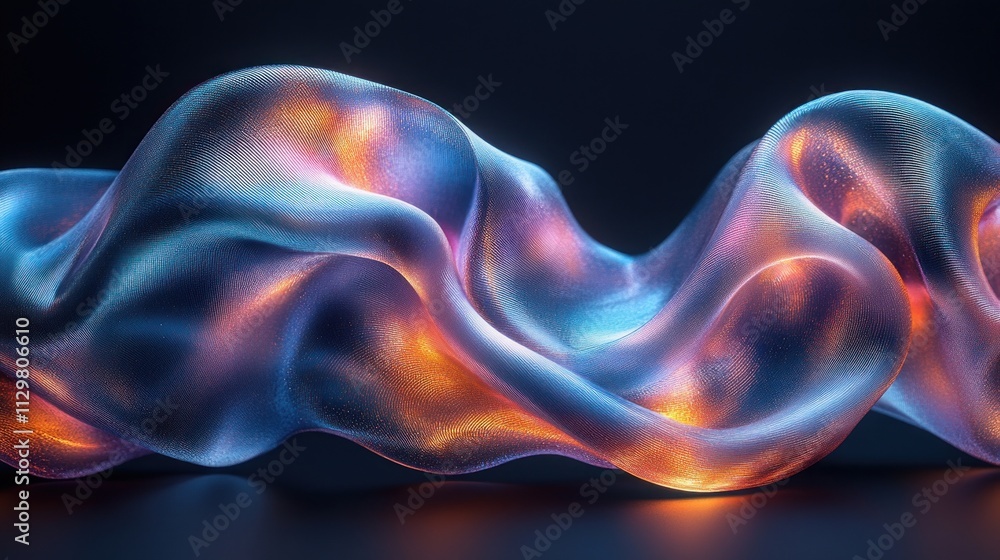 Iridescent Ribbon Abstract Minimalist Design High Contrast Dynamic Composition Iridescent Ribbon Abstract Minimalist Design High Contrast Dynamic Composition