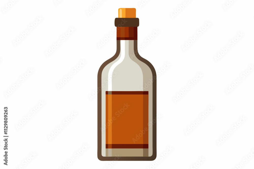 Empty liquor bottle on a white background vector art illustration Empty liquor bottle on a white background vector art illustration