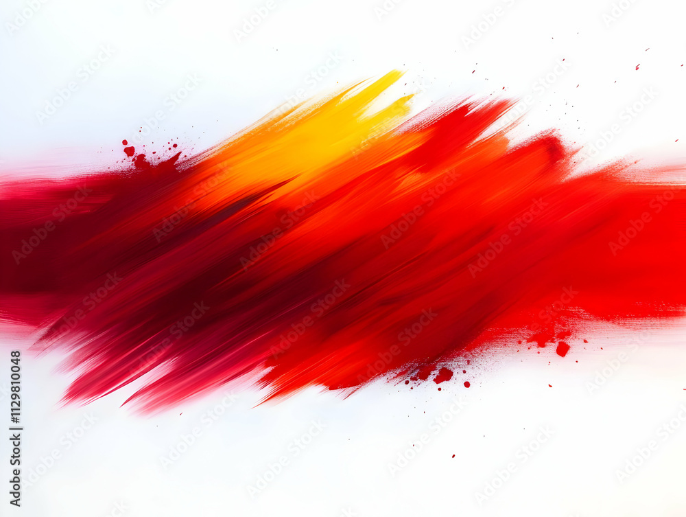 Vibrant abstract paint strokes in red and orange on a white background creating a dynamic and energetic visual. Vibrant abstract paint strokes in red and orange on a white background creating a dynamic and energetic visual.