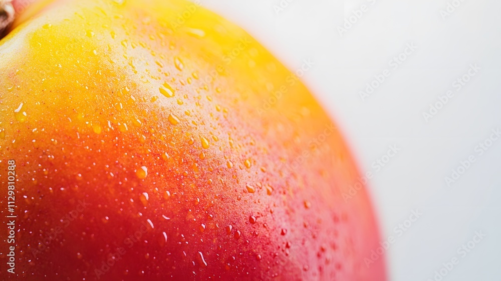 Closeup of a Red and Yellow Peach with Water Droplets Closeup of a Red and Yellow Peach with Water Droplets