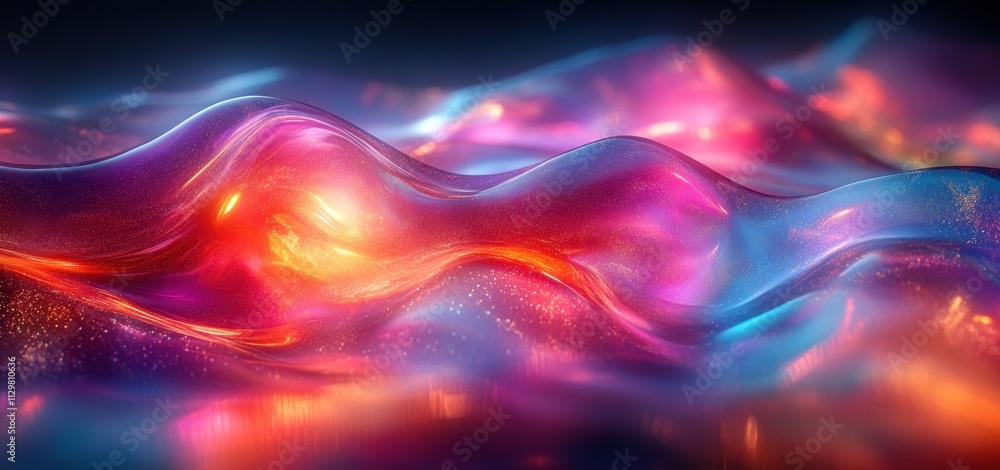 Futuristic Abstract Design Iridescent Curves Digital Art Minimalist Background Futuristic Abstract Design Iridescent Curves Digital Art Minimalist Background