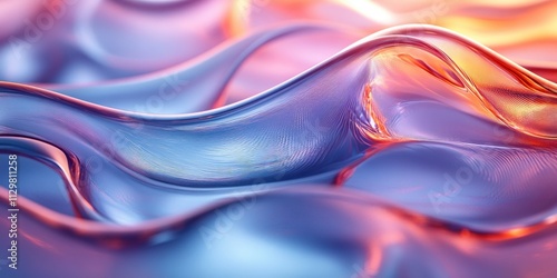 Wallpaper Mural Abstract Glass Shapes Smooth Curves Pastel Colors Minimalist Design 3D Render Torontodigital.ca
