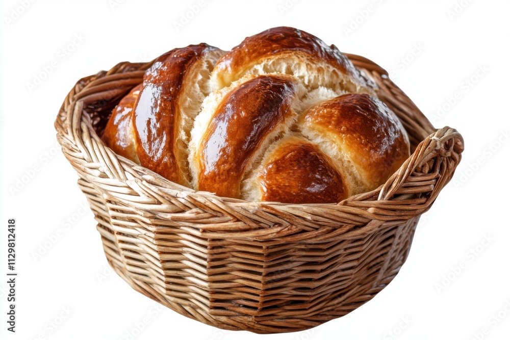 Golden Brown Artisan Bread Loaf in a Rustic Wicker Basket A Delicious Treat Golden Brown Artisan Bread Loaf in a Rustic Wicker Basket A Delicious Treat