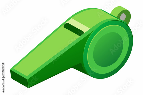 Beautiful plastic whistle on a white background vector art illustration