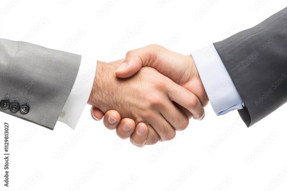 handshake over white background