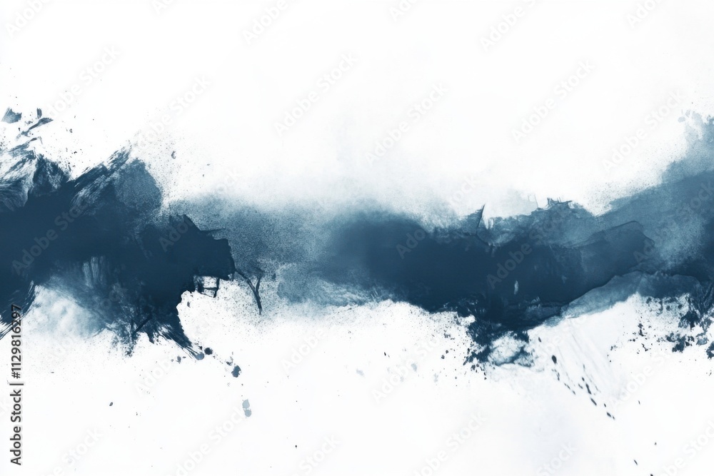 Abstract Blue Ink Wash Painting: A Serene and Textured Masterpiece Abstract Blue Ink Wash Painting: A Serene and Textured Masterpiece