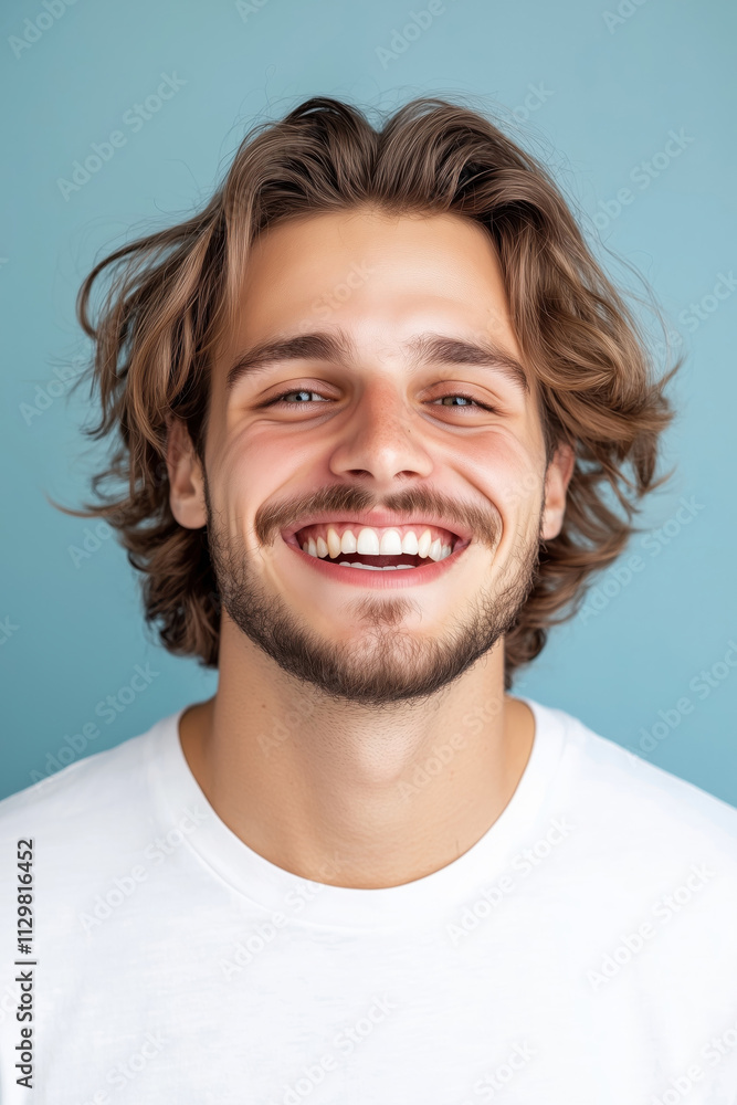 A close-up of a smiling man's perfect white teeth A close-up of a smiling man's perfect white teeth