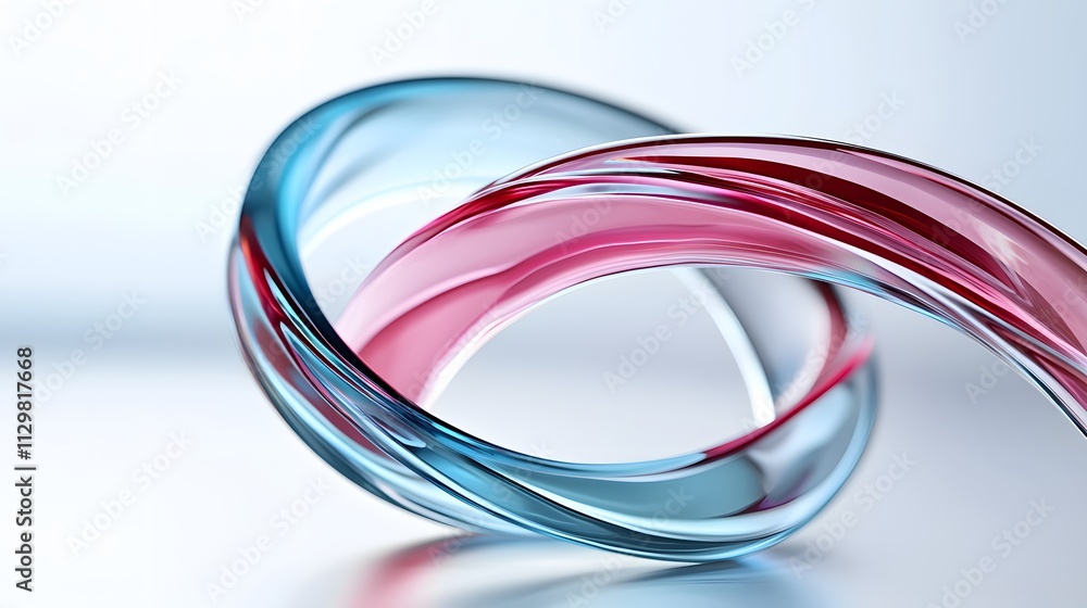 Abstract swirling blue and red glass shapes. Abstract swirling blue and red glass shapes.