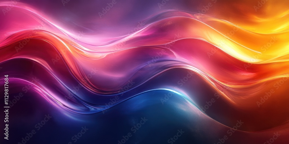 Fototapeta premium Vibrant Abstract Glass Shapes in 3D Render with Smooth Gradient and Iridescent Colors