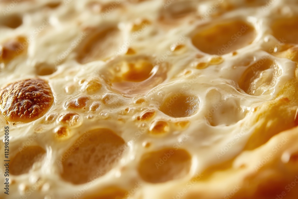 Closeup view of baked gooey cheese pizza Closeup view of baked gooey cheese pizza