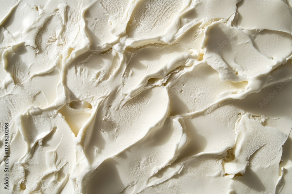 Creamy White Ice Cream Texture Close Up Creamy White Ice Cream Texture Close Up