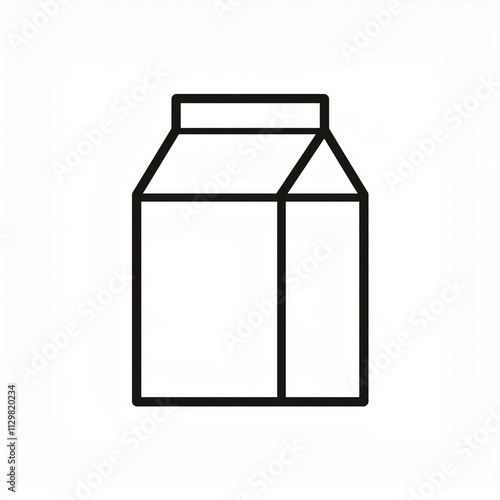 milk box black outline icon isolated Generated image