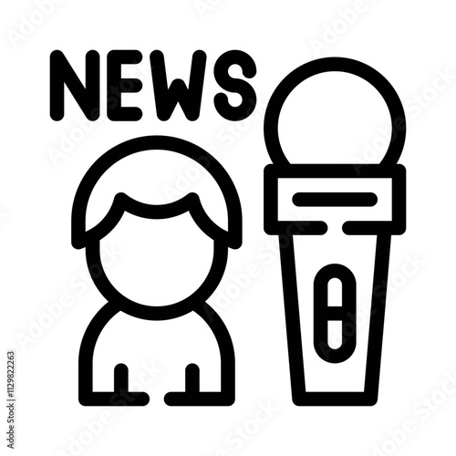news anchor line icon