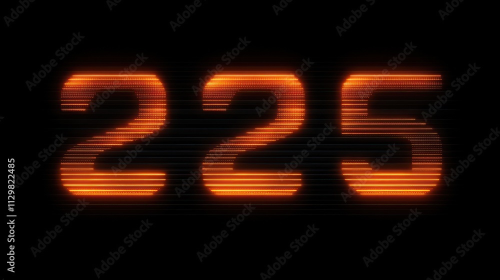 Bold 2025 New Year Greeting Card Minimalist Design with Soft Orange Shadows Bold 2025 New Year Greeting Card Minimalist Design with Soft Orange Shadows