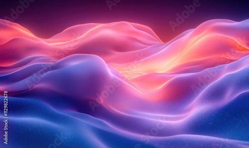 Futuristic Abstract Background with Curves and Gradients in Vibrant Blue and Purple