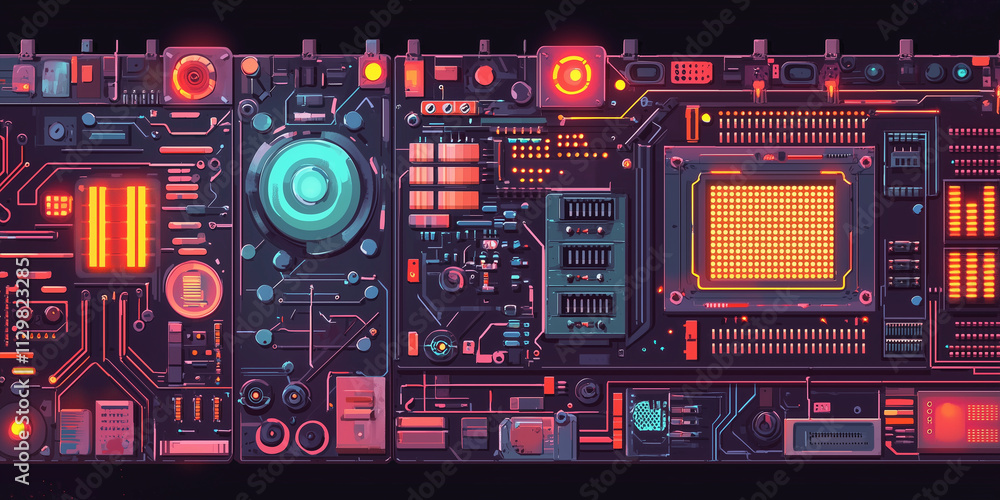Obraz premium Electronics Banner. Electronics Circuit Board - good for Banner and Website Design 