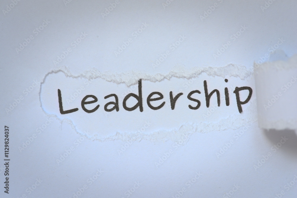 Fototapeta premium leadership word on paper