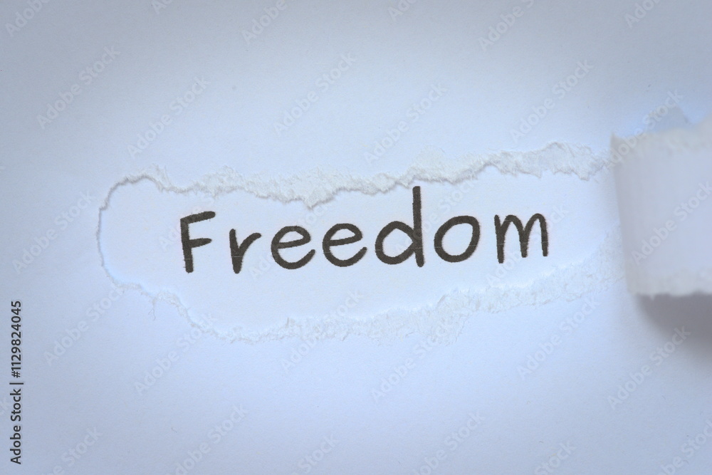 Fototapeta premium freedom word on paper