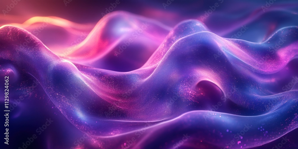 Obraz premium Futuristic 3D Abstract Design with Intertwined Purple Rings and Soft Lighting