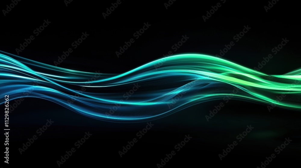 Abstract flowing lines in vibrant blue and green hues Abstract flowing lines in vibrant blue and green hues