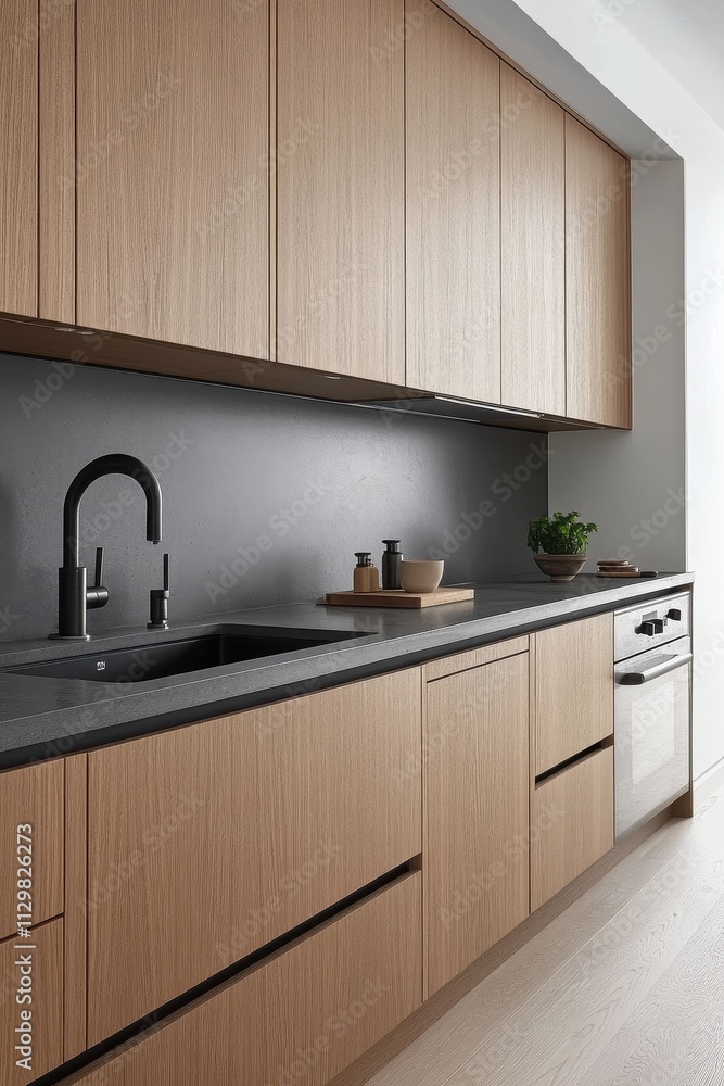 Modern Minimalist Kitchen Design Featuring Wood Cabinets Modern Minimalist Kitchen Design Featuring Wood Cabinets
