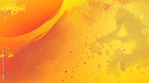 Wallpaper Mural Orange and yellow superhero background in pop art comics book style. Cartoon halftone backdrop dot design, vector illustration Torontodigital.ca