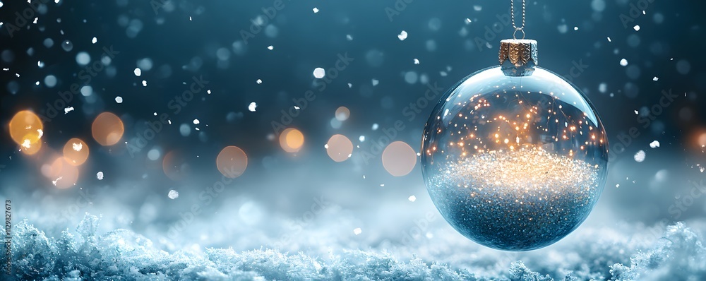 Christmas Snow Globe In Eve Night - Wish Concept With Blue Abstract Defocused Background,
Christmas Snow Globe In Eve Night - Wish Concept With Blue Abstract Defocused Background,