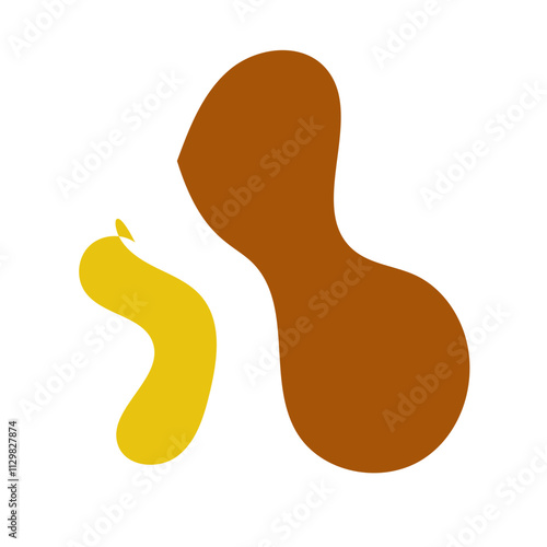 Brown yellow abstract shapes vectors decoration 