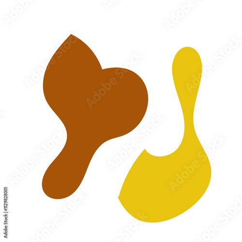 Brown yellow abstract shapes vectors decoration 