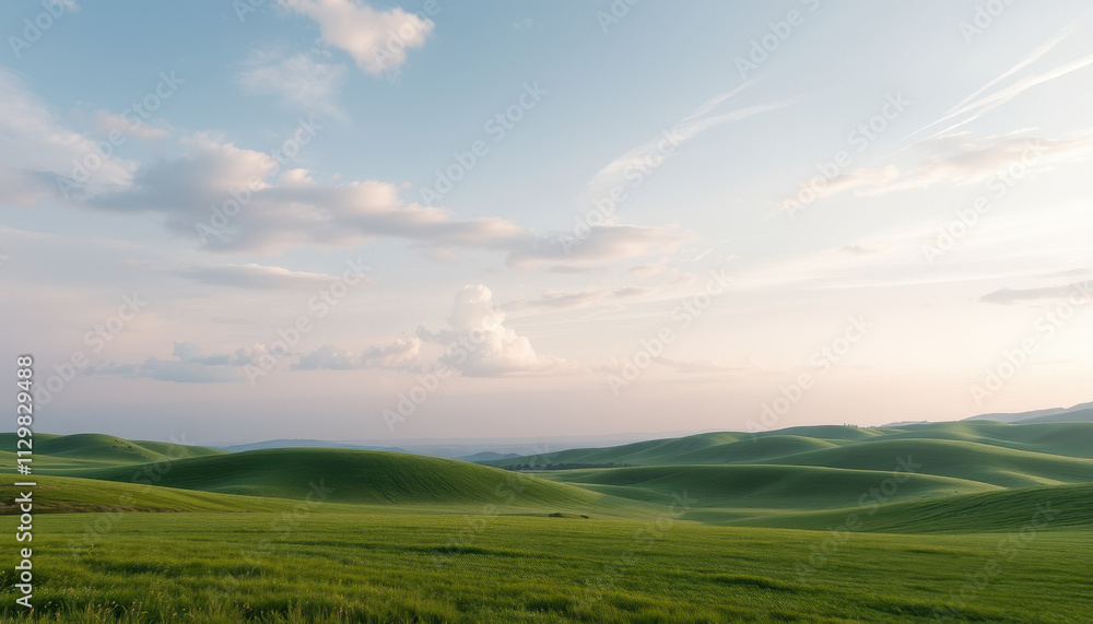 Serene Rolling Hills Under a Pale Sky Serene Rolling Hills Under a Pale Sky
