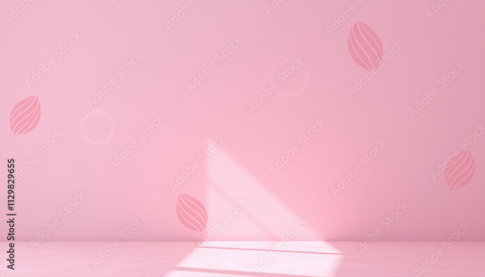 Pink Room Minimalist Design With Abstract Shapes Pink Room Minimalist Design With Abstract Shapes