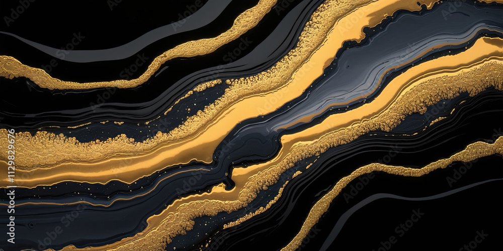 Abstract Gold Black Swirl Marble Texture Background Abstract Gold Black Swirl Marble Texture Background