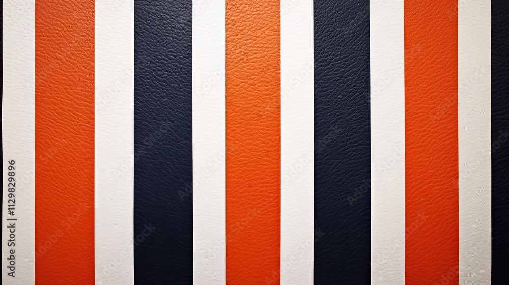 Vertical Stripes of Orange, White, and Dark Blue Leather Texture Vertical Stripes of Orange, White, and Dark Blue Leather Texture