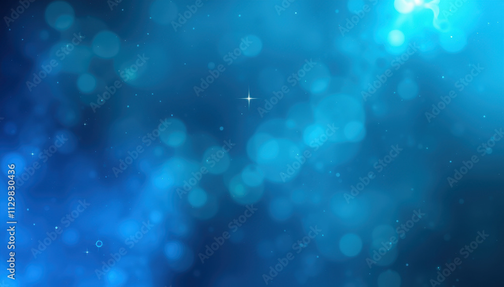 Abstract Blue Background With Sparkling Lights and Bokeh Abstract Blue Background With Sparkling Lights and Bokeh