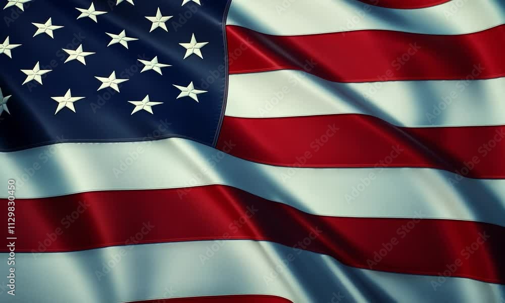 Close-up of the American flag waving gracefully. Close-up of the American flag waving gracefully.