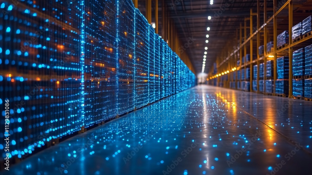 AI solutions enhancing product inventory management in a modern warehouse environment AI solutions enhancing product inventory management in a modern warehouse environment
