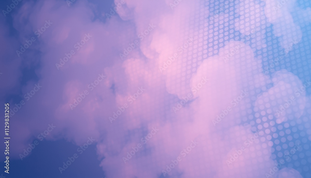 Obraz premium Pastel Cloudscape With Abstract Dotted Pattern
