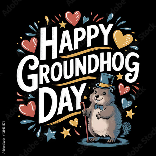  A colorful picture for Groundhog Day
