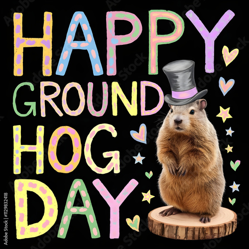  A colorful picture for Groundhog Day