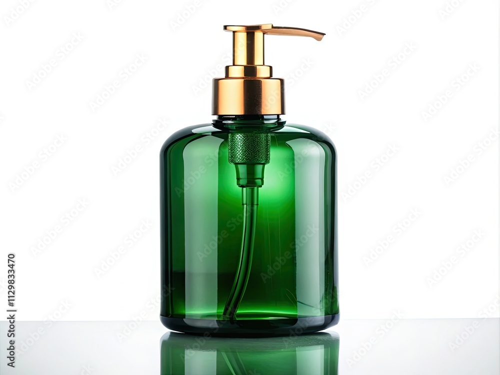 Showcase your liquid product with this dark green glass dispenser bottle mockup. Ideal for cosmetics, beverages, or cleaning supplies. Showcase your liquid product with this dark green glass dispenser bottle mockup. Ideal for cosmetics, beverages, or cleaning supplies.