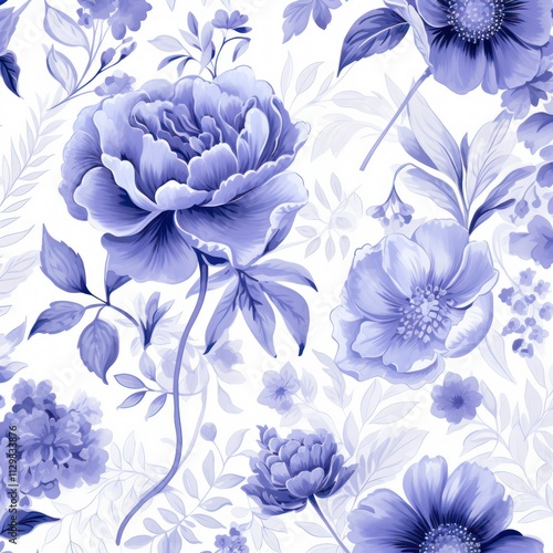 Elegant Purple Flowers in Soft Illustration