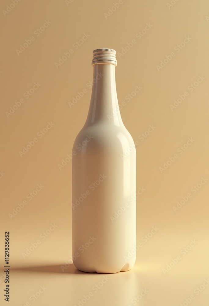 Modern Glass Bottle Mockup in a Minimalist Space Modern Glass Bottle Mockup in a Minimalist Space