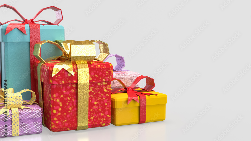 Fototapeta premium The Gift box for celebration or Holiday concept 3d rendering.