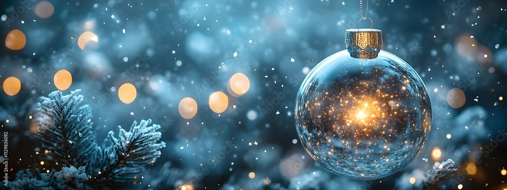 Christmas Snow Globe In Eve Night - Wish Concept With Blue Abstract Defocused Background,
Christmas Snow Globe In Eve Night - Wish Concept With Blue Abstract Defocused Background,