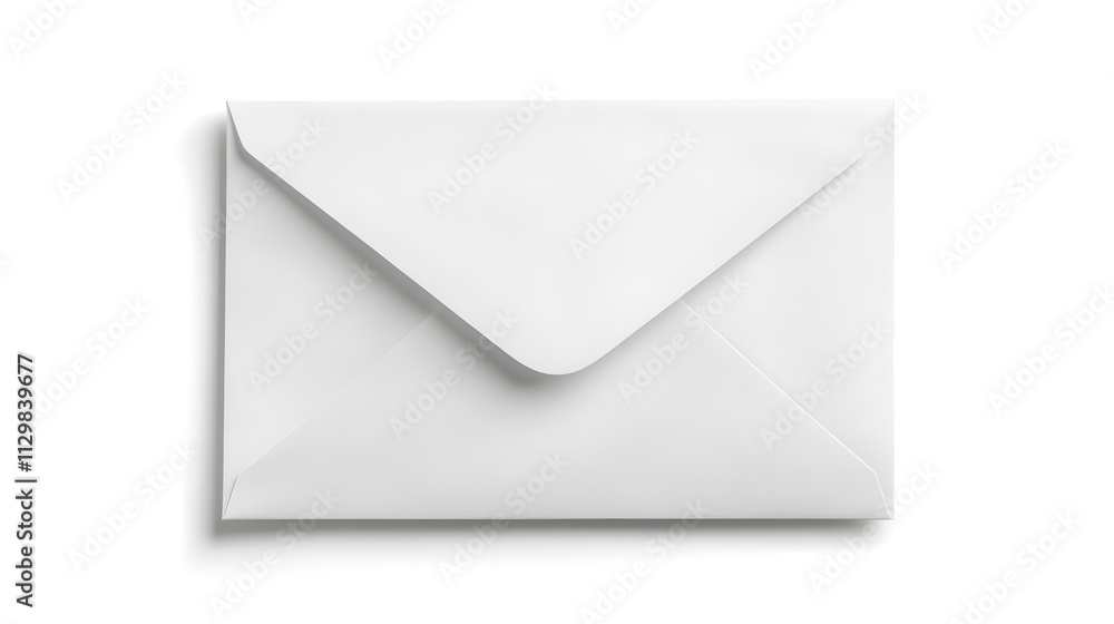 A simple white envelope, typically used for mailing letters or documents. A simple white envelope, typically used for mailing letters or documents.