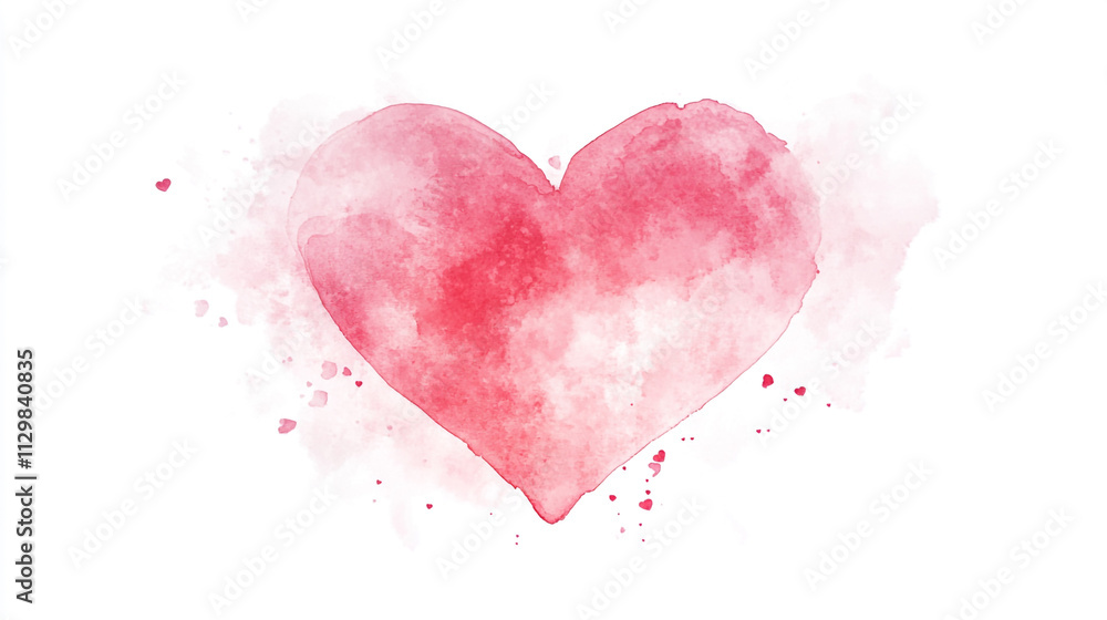 Celebrate Valentine's Day with a watercolor heart illustration expressing love and affection Celebrate Valentine's Day with a watercolor heart illustration expressing love and affection