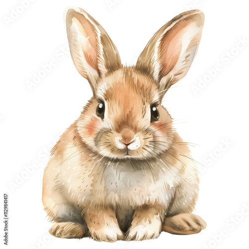 Cute bunny Watercolor isolated on transparent background