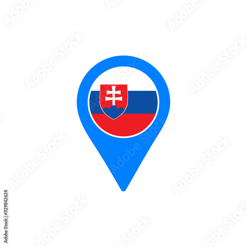 Slovakia location pin vector with national flag design Free Download Slovakia location pin vector with national flag design - GFXLoad