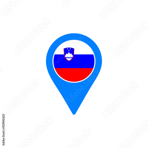 Slovenia location pin vector with national flag design Free Download Slovenia location pin vector with national flag design - GFXLoad